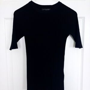 Banana Republic black ribbed knit short sleeve elbow top/ sweater, x-sma…